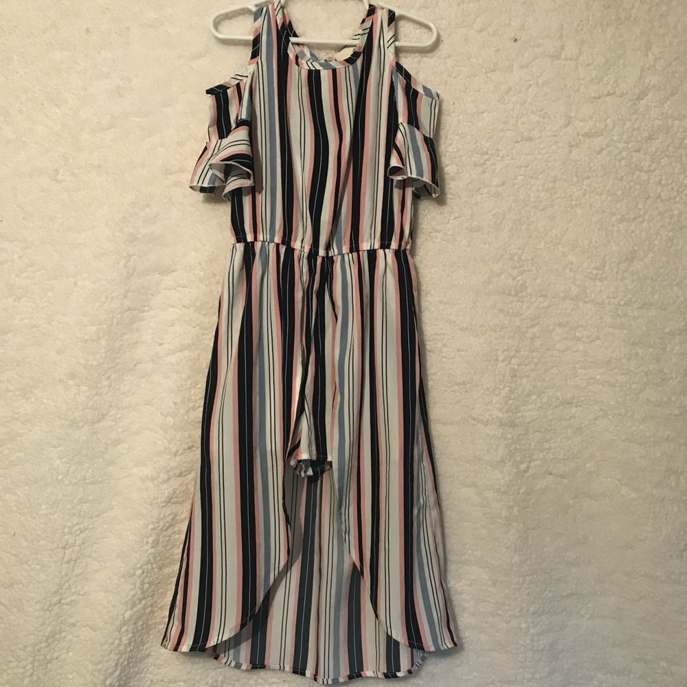 Girls romper with long split skirt
